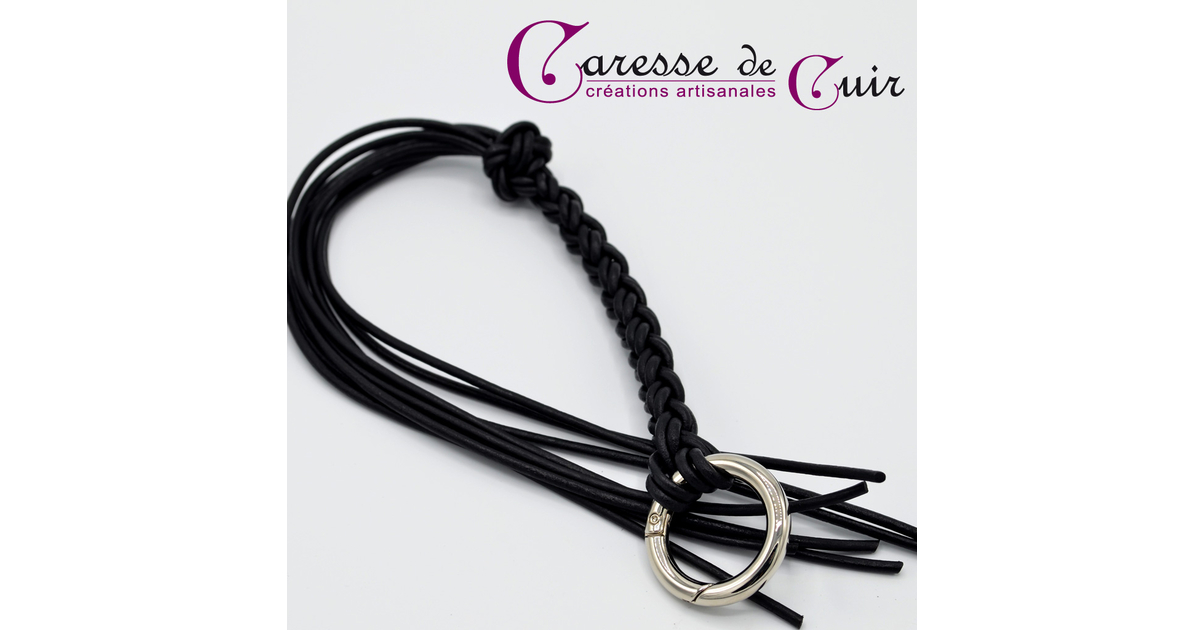 Fouet D'Équitation Cuir Tressé - Marron - Longueur 21cm - Occasion
